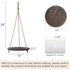 Dahey Plant Hanger Indoor, Round Hanging Plant Shelf Farmhouse Decor, Brown