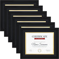 11x14 Picture Frame set of 6, Multi Certificate 8.5 by 11 Picture Frames with Mat Bulk, Document Diploma Award Frame for Wall Hanging or Tabletop Display, Black