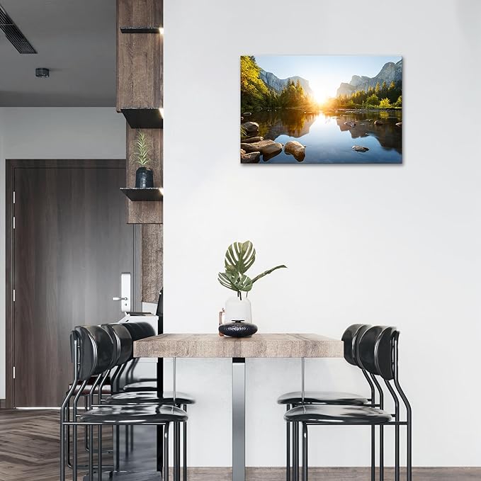 SKASNFAI Canvas Wall Art Utah National Parks Yosemite Canvas Print Landscape Painting Artwork Framed Home Decor Nature Poster for Bedroom Ready to Hang (28x44 inch)