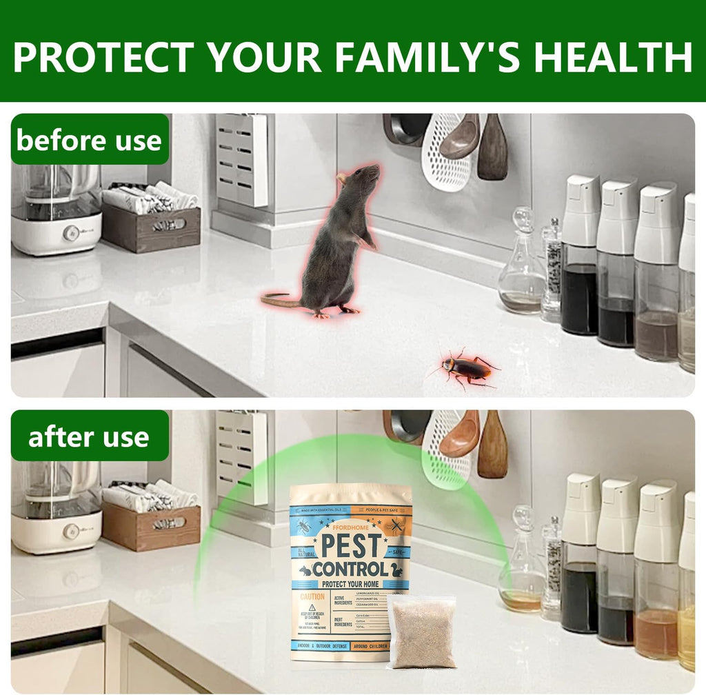 Pest Control Pouches Mosquito Repellent Mice, Rats, Ants, Cockroaches, Moths, and Other pests Peppermint Oil Mouse Repellentrat Repellent for House(8p)