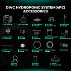 MARS HYDRO DWC Hydroponics Grow System 5 Gallon Deep Water Culture with Recirculating Drip Garden System 11W Air Pump, Multi-Purpose Air Hose, Air Stone, 4 Buckets and Top Drip Kit