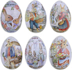 Vintage Easter Egg Tin Box (Style B), Metal Rabbit Easter Egg Containers for Candy & Treats, Reusable Decorative Gift Tin