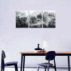 Canvas Wall Art For Living Room Modern Wall Decorations For Bedroom Foggy Forest Trees Landscape Wall Painting Office Wall Decor Canvas Prints Home Decor Ready To Hang Wall Pictures 16"X24"X3 Panels