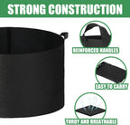 2-Pack 30 Gallon Fabric Grow Bags with Handle, Heavy Duty 300G Thickened Nonwoven with Handles and Reusable, Suitable for Garden Vegetables,Fruits and Flowers(Black)
