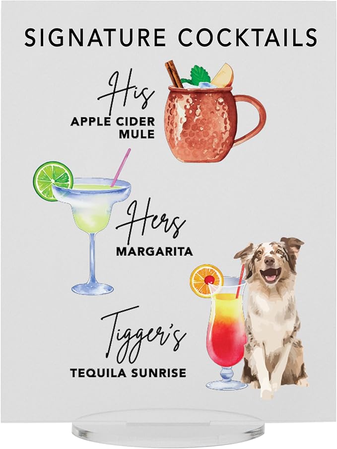 Pet Signature Drink Wedding Signs
