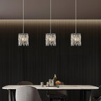 Modern K9 Crystal Pendant Lights Kitchen Island, Chrome Chandeliers for Dining Room Light Fixtures Over Table,Hanging Lighting for Kitchen Island Entryway Bathroom BedHead Chandelier