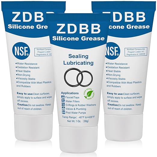 Plumbers O Rings Silicon Grease Tube for Pool Lube Pumps & Filters Rubber Seals Faucet Valve Silicone Grease Lubricant Spa O Ring Lubricant,1 oz 3-Pack