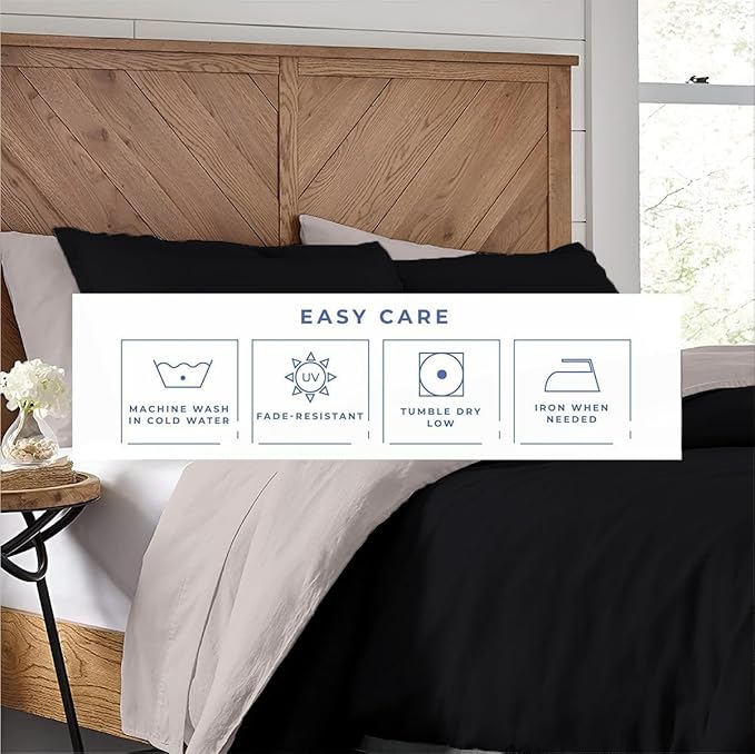 Kotton Culture 3 Pc California King Size Duvet Cover Set -100% Egyptian Cotton Sateen 600 Thread Count Ultra Soft Premium Durable Comforter Cover Zipper Closure & Corner Ties (Night's Shadow,104"x98")