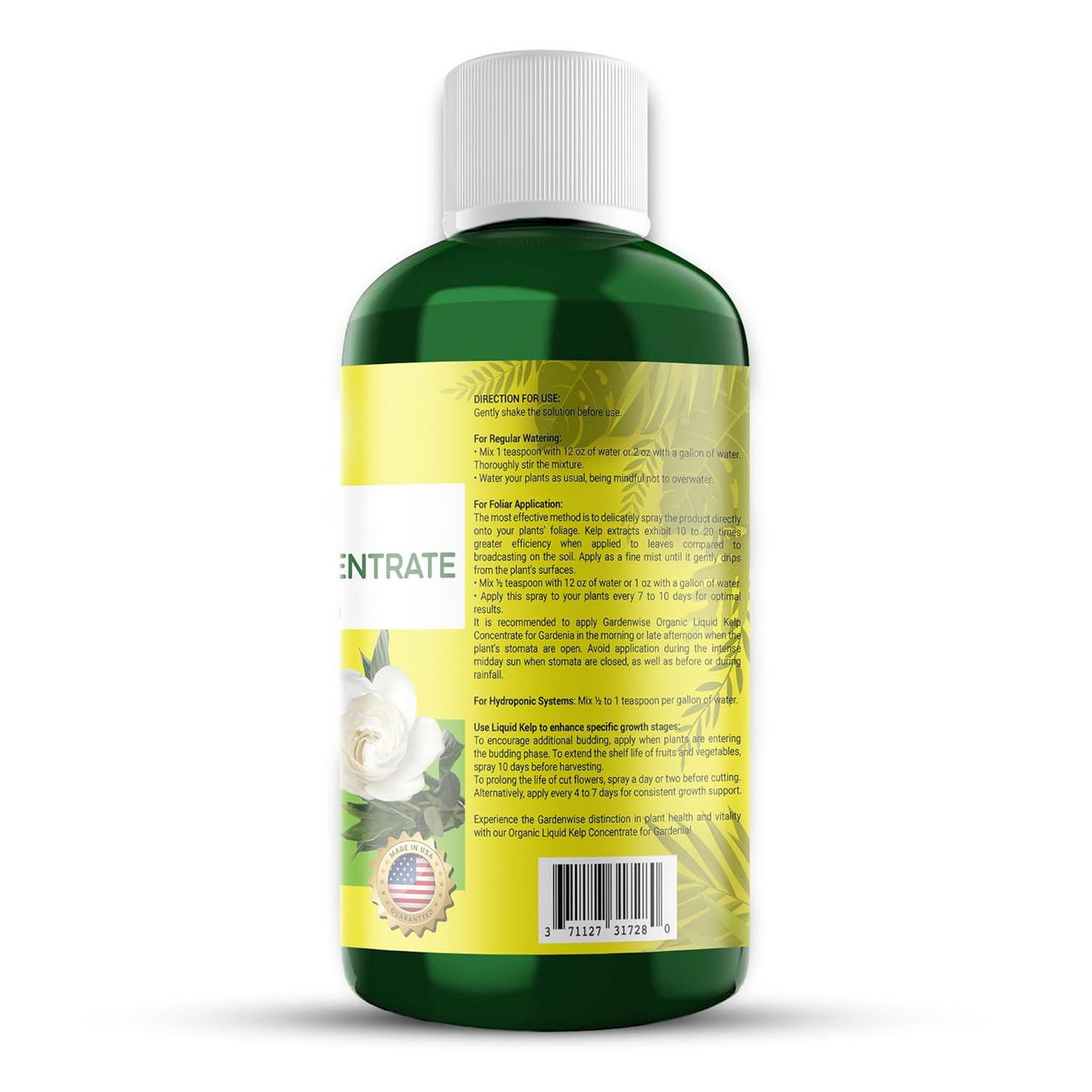 Organic Premium Kelp Seaweed Fertilizer for Gardenia - Liquid Fertilizer - Liquid Plant Food - Nutrient-Rich Soil Enhancer - Natural Plant Food for Gardenia Plant (8 OZ)
