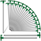 20 Pack Tent Stakes Heavy Duty, 9.84 Inch Rust-Proof Metal Tent Pegs, Ground Stakes Yard Stake for Camping Patio, Garden, Canopy, Grass, Outdoor (Green)