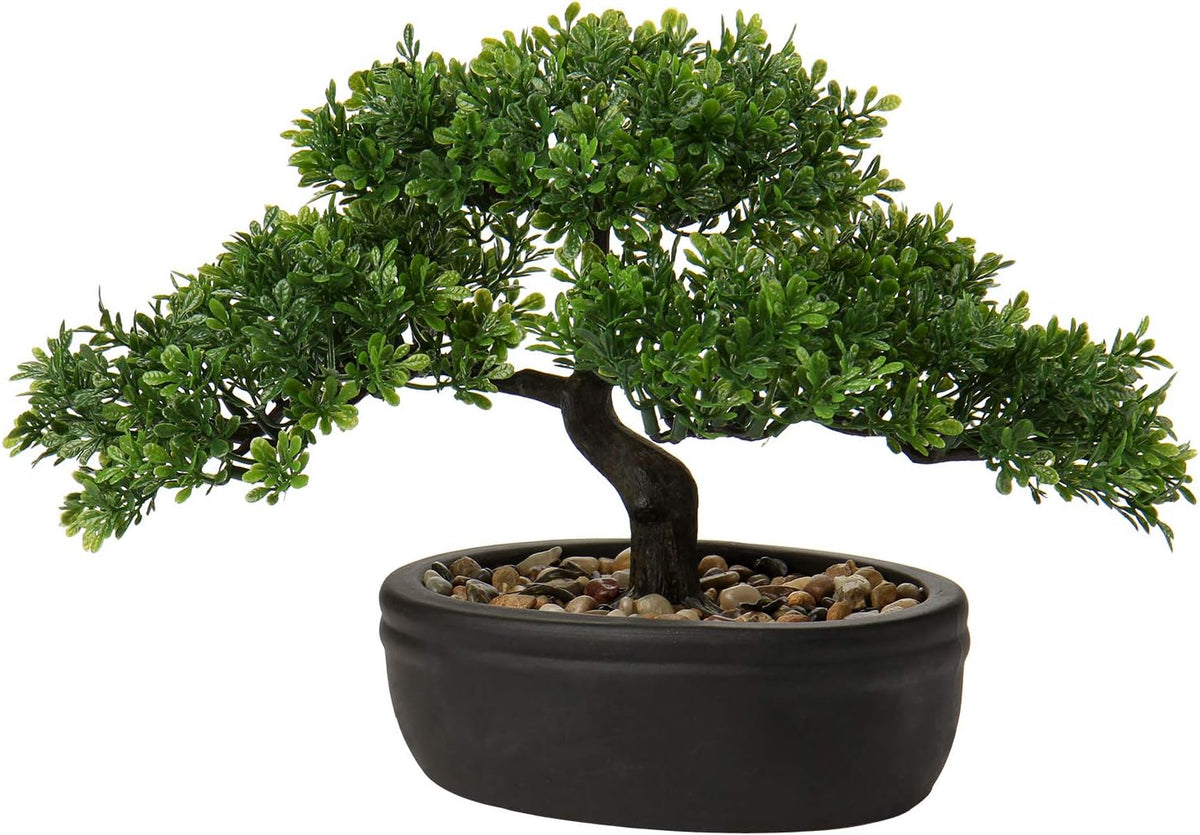 Artificial Bonsai Tree Juniper Faux Plants Indoor Small Fake Plants Decor with Ceramic Pots for Home Table Office Desk Bathroom Shelf Bedroom Living Room Farmhouse Decorations