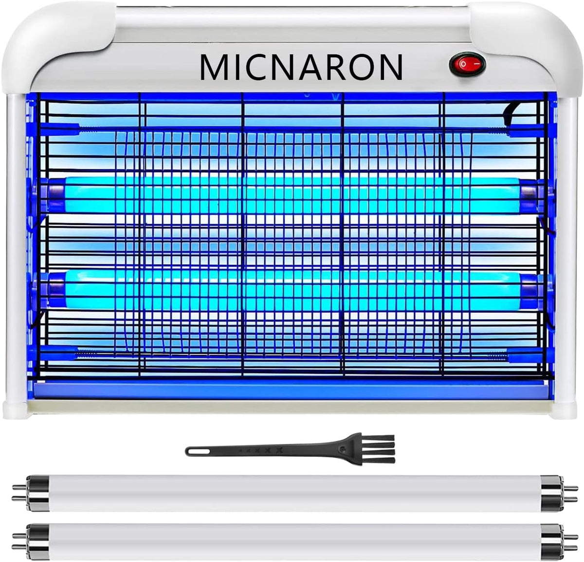 Indoor Electric Bug Zapper, 2800V Powerful Flying Insect Mosquito Killer w/ 20W Blue Light Attract, Plug-in Pest Control Machine for Moth, Fruit Fly, Fungus Gnat, Garage Bug Catcher/Eliminator/Trap