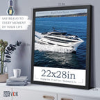 VCK 22x28 Poster Frame Set of 4 - Black, Gallery-Quality Wood Picture Frames, 1.1-Inch Wide Border, Polished Plexiglass, Vertical or Horizontal Wall Display for Photo/Art/Prints, Black