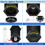 GOOTOP Replacement Bulb for Zap T6 Pro, K15, T9,X3 Bug Zapper, 15W, 4-Pin Base, U-Tube Bulb Twin Tube Bulb