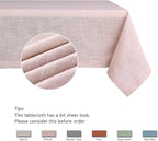 maxmill Lux Faux Linen Tablecloth with Slubby Yarn Textured Weaves Wrinkle Free Anti-Shrink Soft Table Cloth for Kitchen Dining Tabletop for Outdoor and Indoor Use Rectangle 60 x 84 Inch Blush