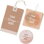 50-200 pcs Custom Hang Tags, Personalized Clothing Tags with Logo & Text, Custom Tag for Handmade Items, Business, Ideal for Apparel, Jewelry, Weddings, Mother's Day, Gift Label