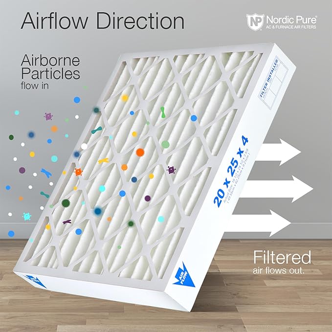 Nordic Pure 20x25x4 (Actual Size: 19 1/2 x 24 1/2 x 3 5/8) Pleated MERV 15 Air Filters 6 Pack