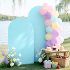 Ledido Wedding Arch Backdrop Cover 6FT 7.2FT Arch Covers 2Set Fitted Stretchy Spandex Round Top Stand Backdrop Cover for Wedding Banquet Ceremony Birthday Party Baby Shower Event Decoration,Blue