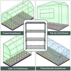 Ohuhu Plant Greenhouse Shelves 4 Tier 2 Pack Extra-Wide Stable Green House Shelving for Outdoor, 31x18x42 Inch Portable Rustproof Metal Shelf Plant Stand Rack Greenhouse Accessories