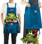 Berry&Bird Harvest Apron, Canvas Gardening Apron with Pockets and Harvesting Pouch Waterproof Harvesting Apron