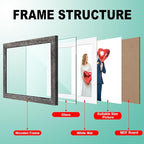 RPJC 6x8 inch Picture Frame Made of Solid Wood and High Definition Glass Display Pictures 4x6 with Mat or 6x8 Without Mat for Wall Mounting Photo Frame Carbonized