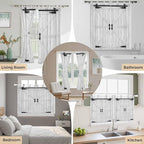 Farmhouse Wood Grain Bedroom Curtains 72 Inch Length, Window Curtains Tab Top, Vintage Country Barn Gate Grey Light Filtering Window Treatments Drapes 52"x72" 2 Panel