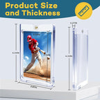 40ct Magnetic Card Holders, 35pt One Touch Card Holder, U-V Protection Hard Plastic Case for Trading Cards, Display Case for Sports, Baseball, Football, Game Cards