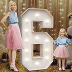 4FT Marquee Light Up Numbers 6,Party Decoration Large Marquee Light Up Letters with Weighted Water Bag,Pre-cut Foam Board Set Can Be Used for Birthdays,Weddings,Baby Anniversaries