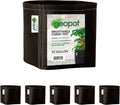 GeoPot 15 Gallon Fabric Grow Bags for Vegetables, Houseplants, Herbs & Flowers | 5-Pack | Aerated Fabric Pots for Outdoors and Indoors