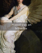 InSimSea Framed Wall Art for Living Room Home DecorStevenson Angel Vintage America Country Memorial Classical Oil Painting Prints Decorative for Living Room Bedroom Office Wall Decor 20x30in