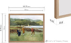 Poster Master The Putting Green Painting Poster - Golf Course Print - Golf Art - River Art - Sports Art - Landscape Art - Father's Day Art - Great Office or Living Room Decor, 8x10 Beige Framed