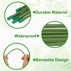 uxcell 6pcs Plant Support Stakes, 14inch Single Stem Stakes Garden Plant Cage Support Rings for Orchid Rose Tomato Peony Flowers
