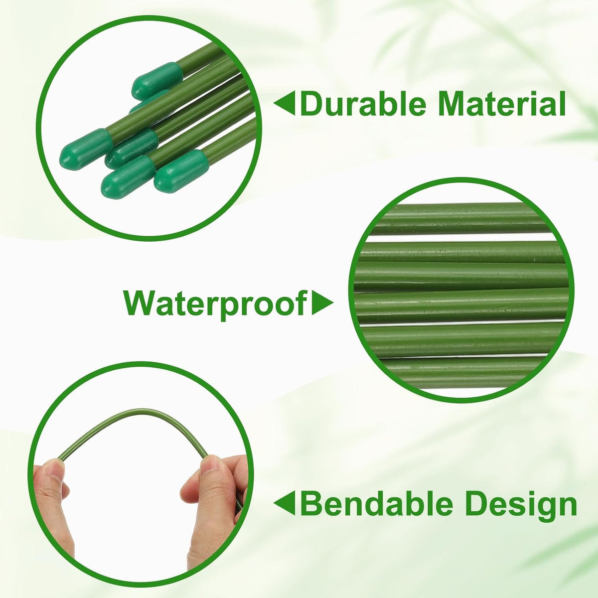 uxcell 12pcs Plant Support Stakes, 14inch Single Stem Stakes Garden Plant Cage Support Rings for Orchid Rose Tomato Peony Flowers