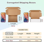 MEBRUDY 6x4x2 Inches Shipping Boxes Pack of 50, Small Corrugated Cardboard Box for Mailing Mailer Packing, White