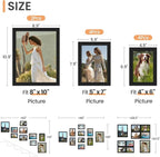 upsimples 10 Pack Picture Frames Collage Wall Decor for Mounting or Tabletop Display, Photo Gallery Frame Set for Family, Multi Sizes Including 8x10, 5x7, 4x6, Black