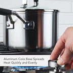 KitchenAid Stainless Steel Cookware/Pots and Pans Set, 10 Piece, Brushed Stainless Steel