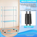 PayLessHere 14" D x 30" W x 60" H Shelves Storage Shelves Shelving NSF Certified 5 Tier Adjustable Shelf with Sliding Wheels Versatile Storage Solution Effortless Assembly and Mobility, Chrome