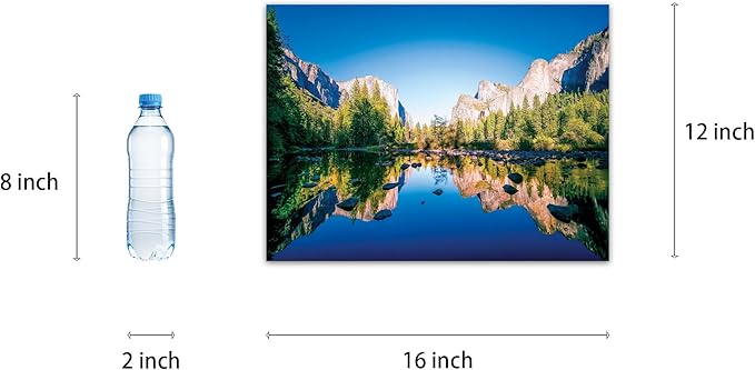 SKASNFAI Yosemite National Park Canvas Wall Art Forest Artwork Blue Lake Picture Prints Framed Home Decor for Bedroom Living Room (12x16 inch)