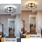 Industrial Semi Flush Mount Ceiling Light, 6 Light Modern Metal Close to Ceiling Light Fixture, Farmhouse Light Fixtures Ceiling Mount, Black Chandelier for Kitchen, Dining Room, Hallway