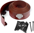 4 in x 50 Ft Garden Landscape Edging, No Dig Garden Edging Border Kit with 92 Pcs Spikes for Flower Bed Lawn Yard Grass Brown