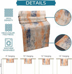 Vintage Oil Painted Cotton Linen Table Runner for Dining Kitchen, Wedding Outdoor Party Tablerunners Decoration, Abstract Modern Orange Minimalist Dresser Scarf Coffee Tablecloth Runners 13x36 Inches