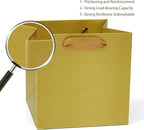 Gold Paper Gift Bag Small Square Bottom Paper Bags with Handles(Gold, 6 x 6 x 6 in, 10 CT)