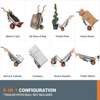 WORX Wheelbarrow Heavy Duty Dolly, 8-in-1 Aerocart Garden Cart, WG050