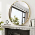36 Inch Round Mirror - Circle Mirrors for Bathroom, Entryway and Living Room Wall Decor, Modern Hanging Vanity Mirror, Matte Gold Circle Decorative Wall Mirror