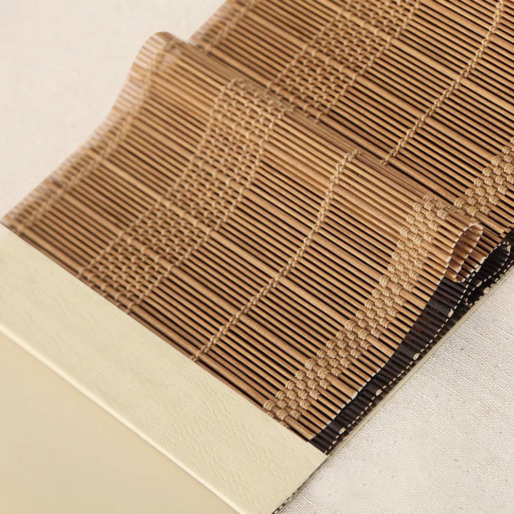 LETAU Wood Window Roman Shades, Bamboo Light Filtering Window Blinds for Indoor Home, Office, Kitchen, Pattern 7