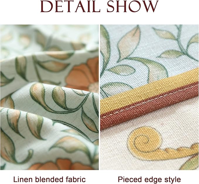 patdrea Designer French Linen Tablecloth Rectangle for Tables,Italian Floral Tablecloth,Provencal Country Tablecloths,FlowerBlue Pattern Table Cover for Kitchen Dining,Christmas,55"x79"