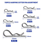boatsea 184Pcs Cotter Pin Assortment Kit Heavy Duty Hitch Linch and PTO Pins,Shaft Locking R Clips Retaining Hair Pins Assortment, Including Pins&Square Arch Pins&Lynch pins,trailer pin