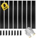 8 Pcs - 48'' L x 6'' H Steel Landscape Edging Edging for Landscaping Garden Edging Metal Landscape Edging Tall Border Lawn Edging No-dig Hammer in Edging with Gloves(32FT Total Length)