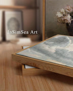 InSimSea Framed Canvas Wall Art, Landscape Wall Art, Study of Clouds Painting, Modern Farmhouse Decor, Rustic Wall Decor for Living Room, Bedroom, Office, 24"x36"