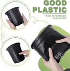 Anyumocz 60 Pcs 1 Gallon Flexible Plant Nursery Pots,Thickened Soft Plastic Seedling Pot with Holes,Flower Plant Container for Succulents,Cuttings,Transplanting,Home Garden(Black)